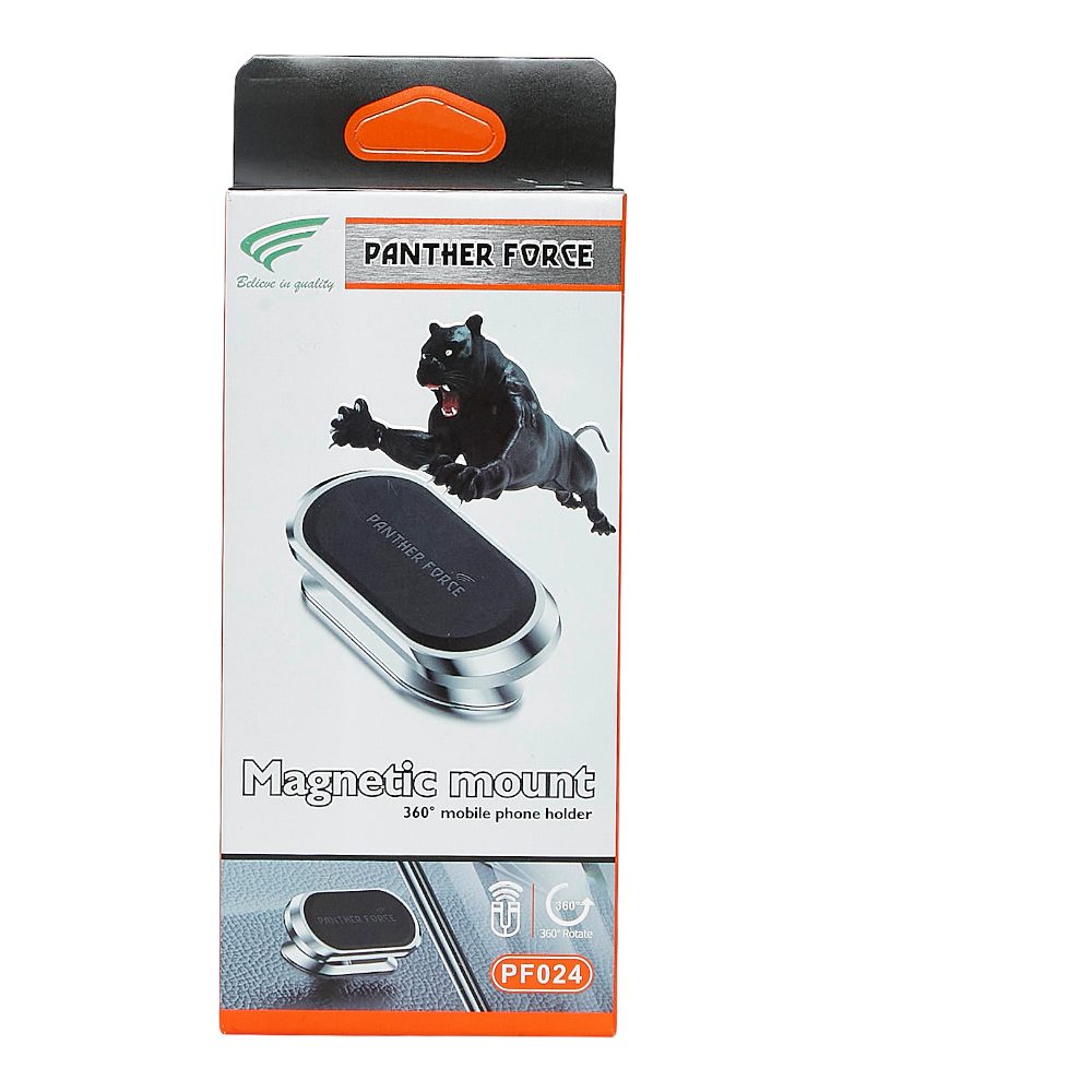 Panther Force Magnetic Mount Holder - 360° Adjustable Car Phone Holder, Strong Magnetic Grip, Easy Installation, Compact Design, Universal Compatibility - PF24 Panther Force Magnetic Mount Holder - 360° Adjustable Car Phone Holder, Strong Magnetic Grip, Easy Installation, Compact Design, Universal Compatibility - PF24